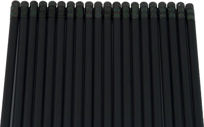 Graphite Ultra Premium Matte Black Pencil (Black Wood Matte Black with Black Eraser)(#2HB Lead) (Matte Black)(Bag of 36) - Image 2